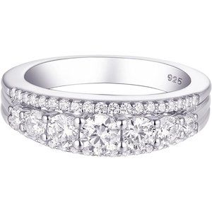 💎 1.13ctw CZ Eternity Ring – 925 Sterling Silver 💋